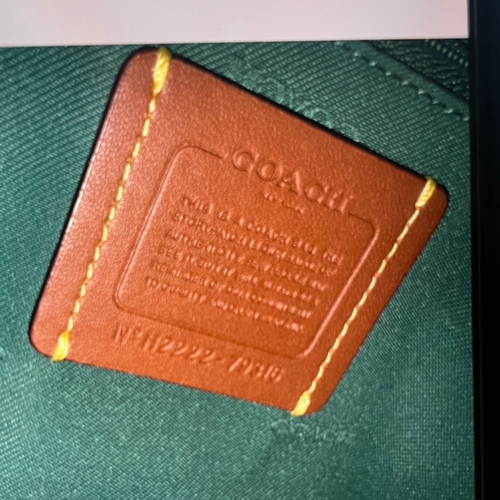 Coach Dark Green Leather Satchel with Gold Hardware - Picture 6 of 7